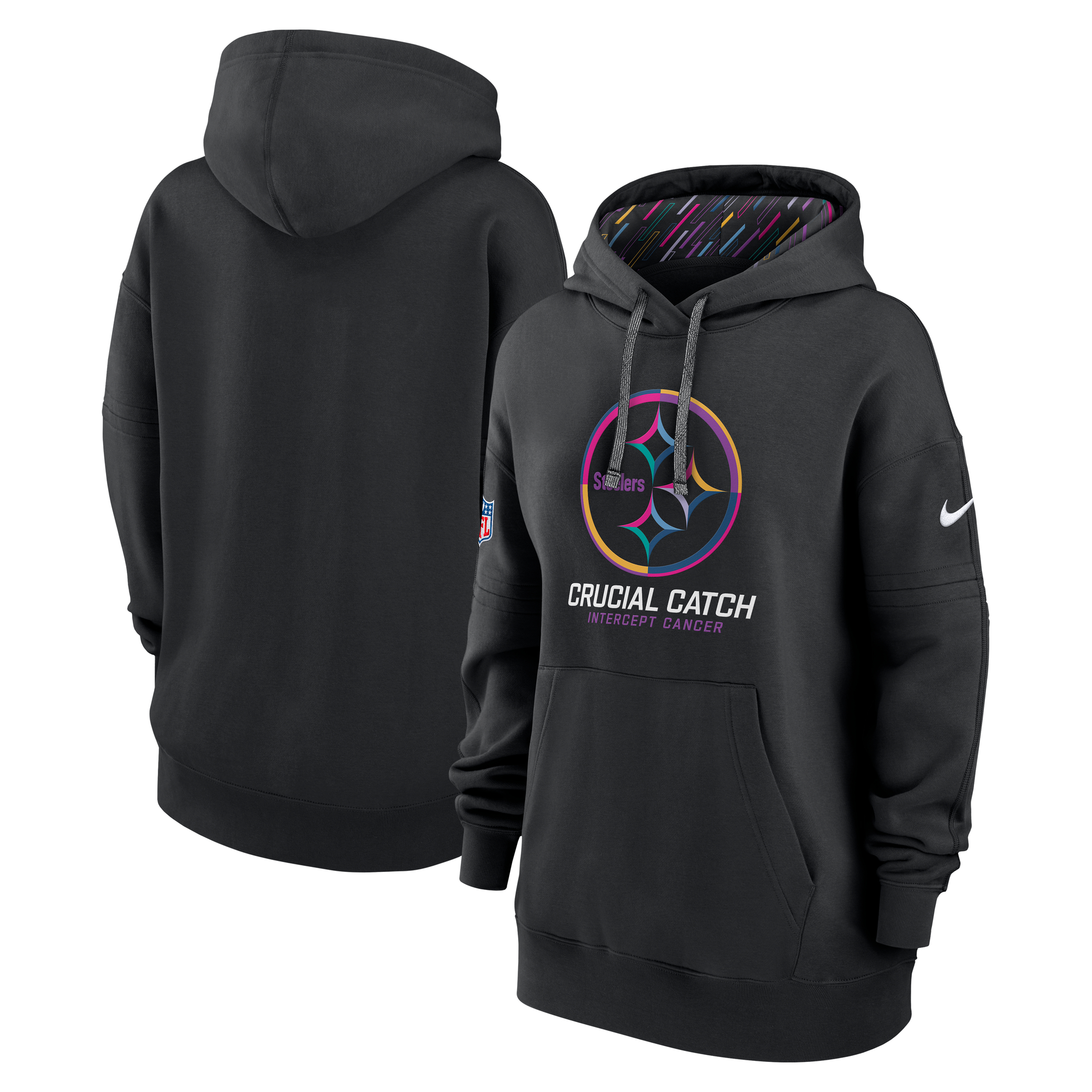 Women's Pittsburgh Steelers  Nike Black 2024 NFL Crucial Catch Club Pullover Hoodie