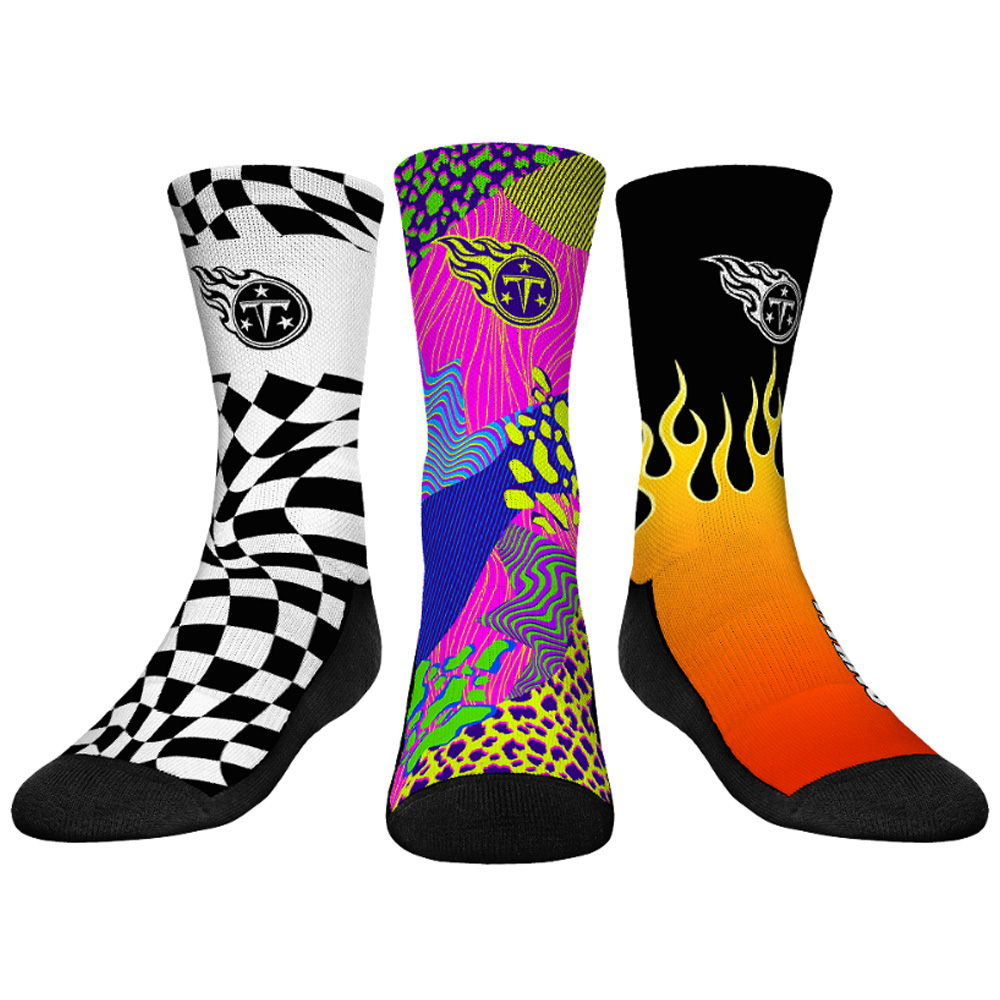 Youth Tennessee Titans Rock Em Socks Team Vibes Three-Pack Crew Socks Set